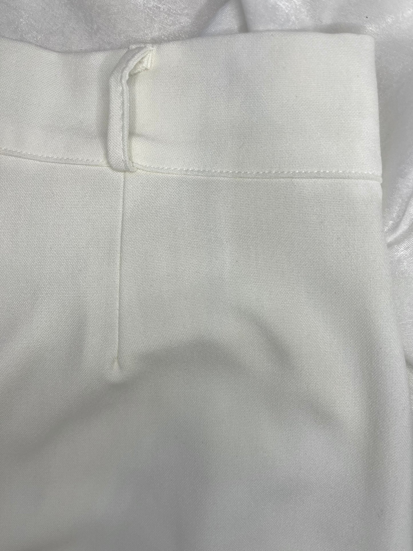 Pantalon Tailleur Écru Femme Chic