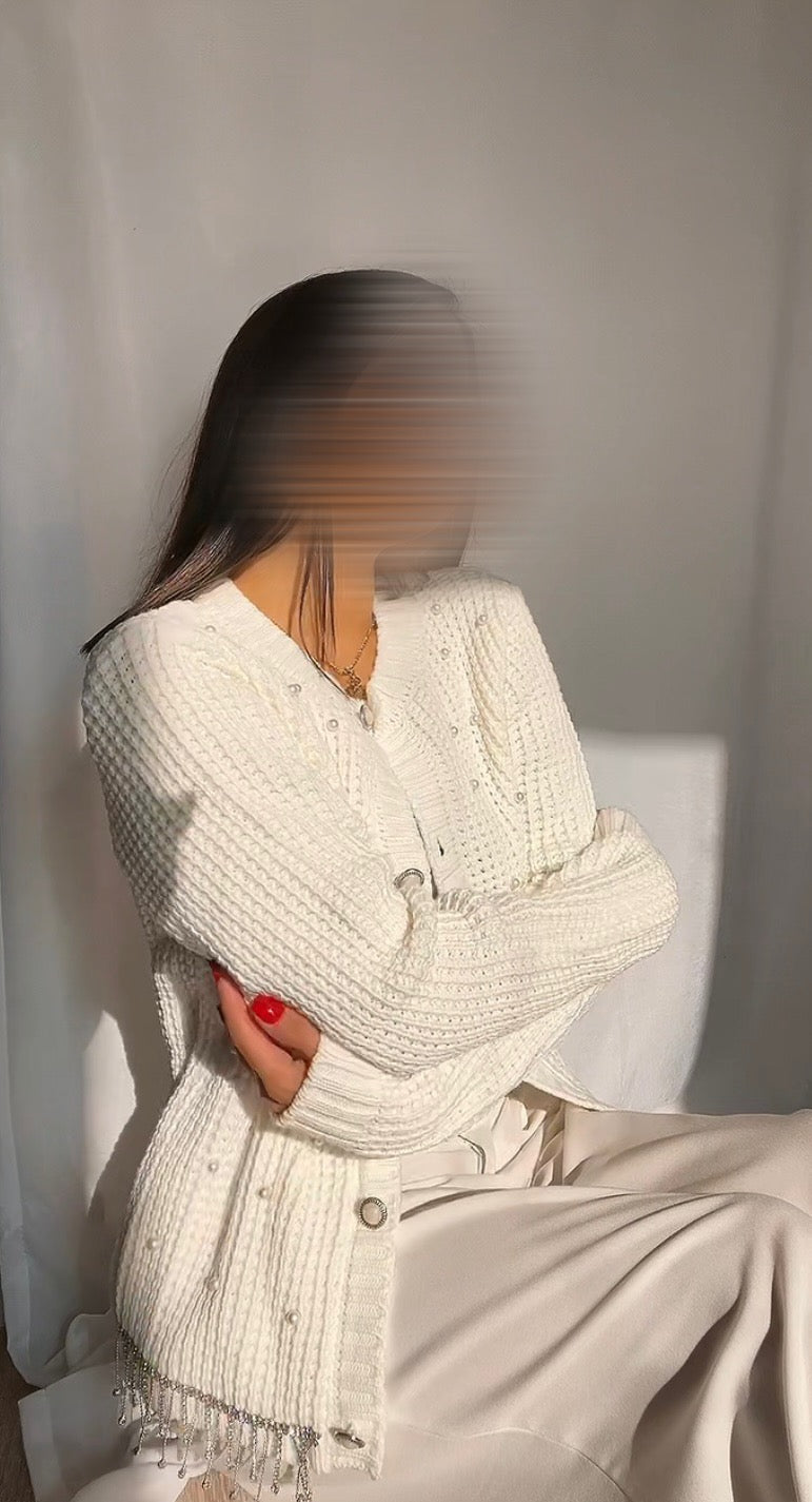 Gilet en maille à strass