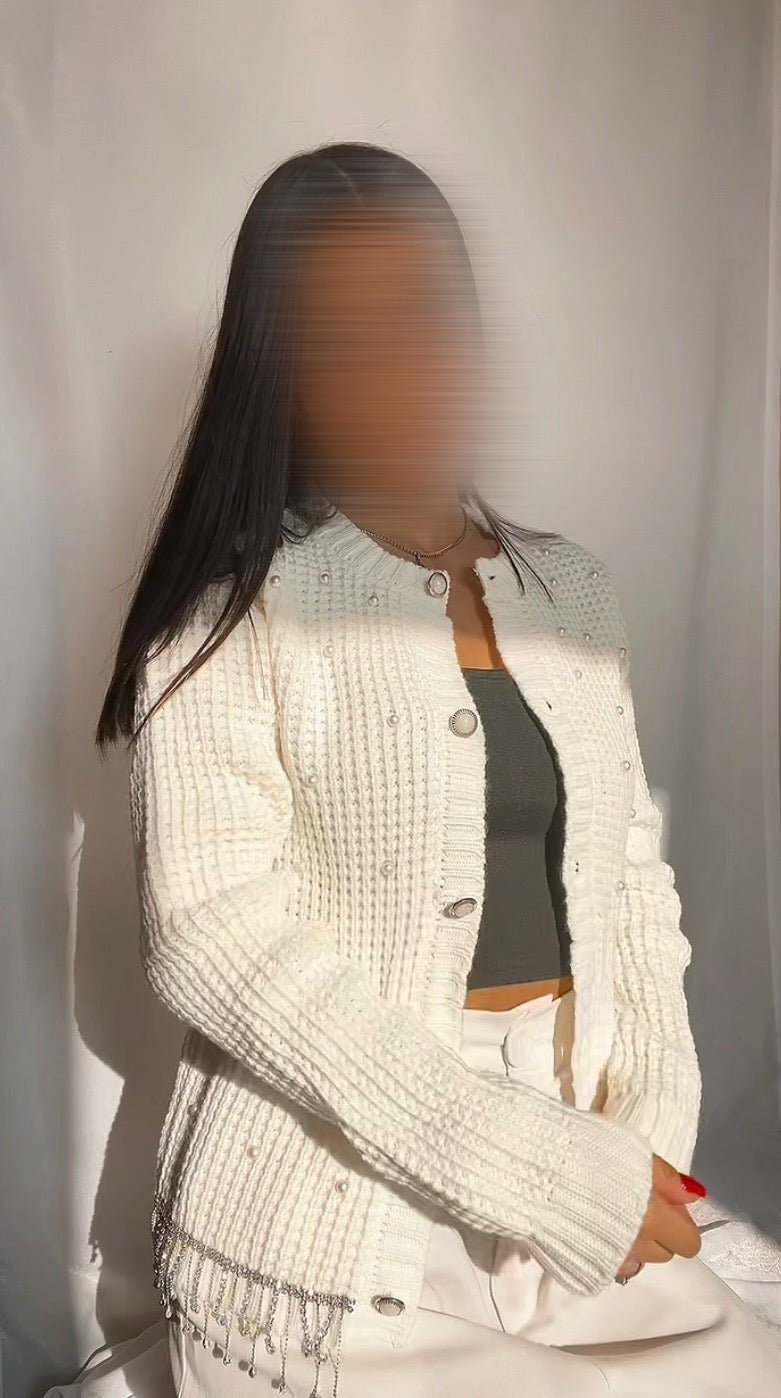 Gilet en maille à strass