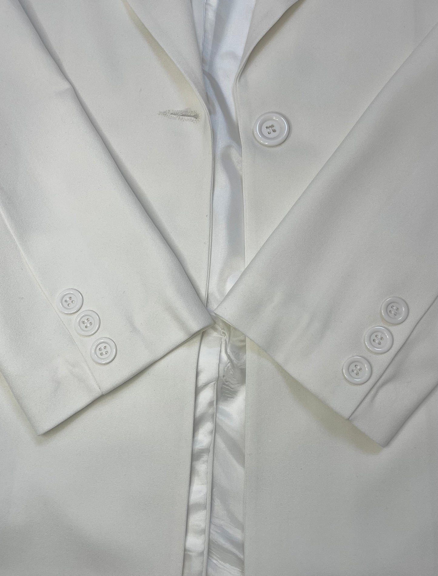 Veste Tailleur Écru Femme Élégante