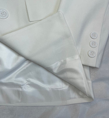 Veste Tailleur Écru Femme Élégante