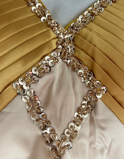 Robe longue satinée champagne - Golden Hour