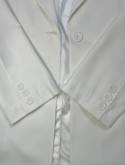 Veste Tailleur Écru Femme Élégante