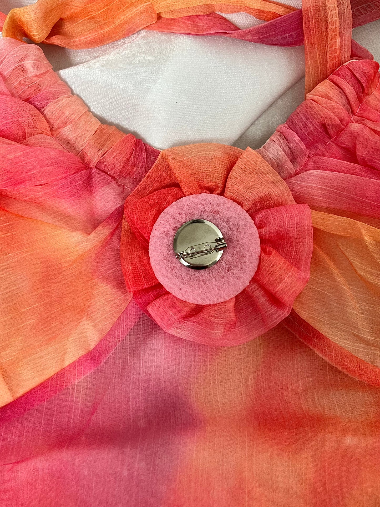 Robe longue fluide rose-orangée - Sunset Divine